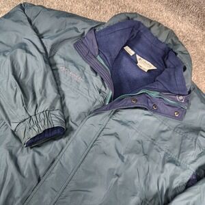 Columbia Bagaboo Jacket Mens Large Coat Blue Fleece‎ 3 in 1 Interchange Skiing